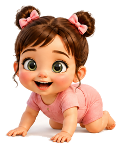 Olívia bebê engatinhando