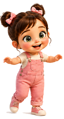 Olívia bebê em pé
